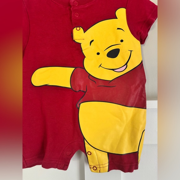 EUC Vintage Winnie the Pooh 6mo Red Baby Romper - Picture 5 of 6